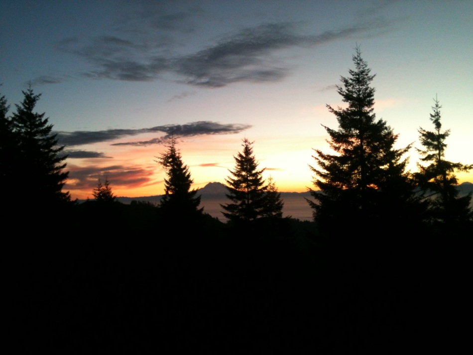 Mount Rainier at sunrise.